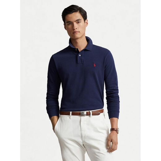 Polo Ralph Lauren Polo 710680790046 Granatowy Custom Slim Fit ze sklepu MODIVO w kategorii T-shirty męskie - zdjęcie 182702282