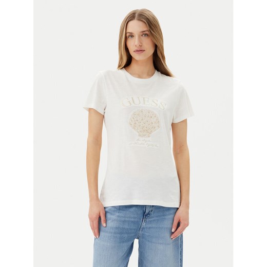 Guess T-Shirt E5GI03 K8G01 Biały Regular Fit ze sklepu MODIVO w kategorii Bluzki damskie - zdjęcie 182702310