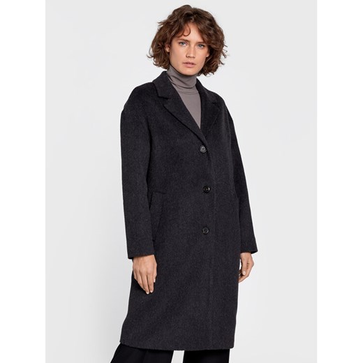 Calvin Klein Płaszcz wełniany K20K204629 Szary Regular Fit ze sklepu MODIVO w kategorii Płaszcze damskie - zdjęcie 182702390