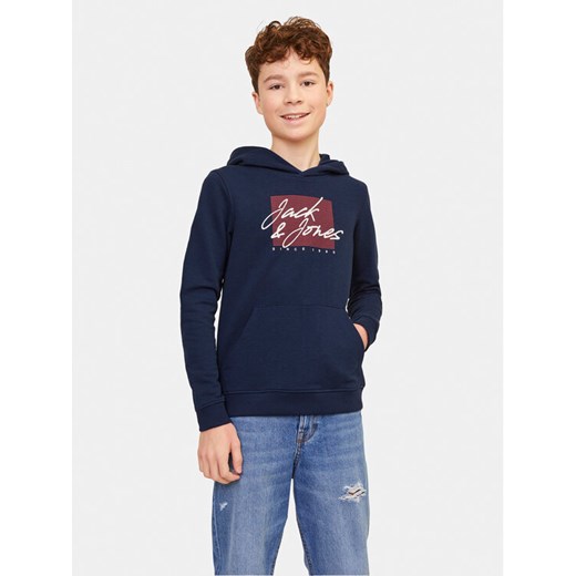 Jack&Jones Junior Bluza Zuri 12249874 Granatowy Standard Fit ze sklepu MODIVO w kategorii Bluzy chłopięce - zdjęcie 182702452