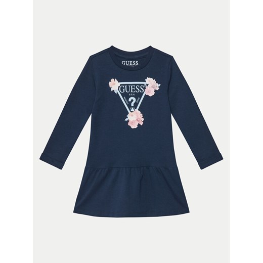 Guess Sukienka codzienna K3YK13 KA6W4 Granatowy Regular Fit ze sklepu MODIVO w kategorii Sukienki dziewczęce - zdjęcie 182702473