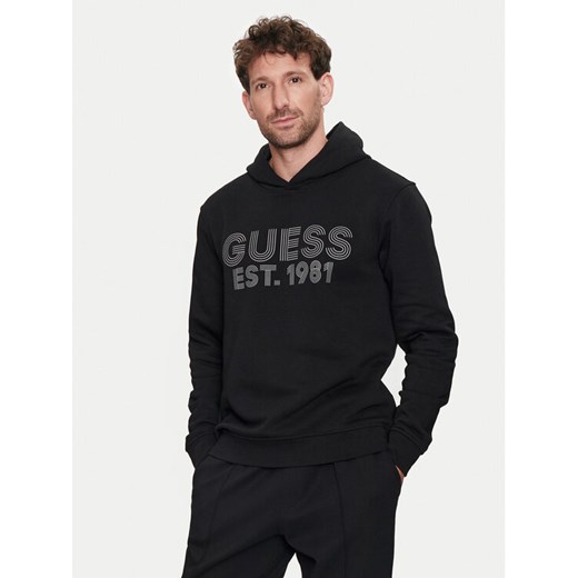 Guess Bluza M4YQ36 K9Z21 Czarny Regular Fit ze sklepu MODIVO w kategorii Bluzy męskie - zdjęcie 182702481