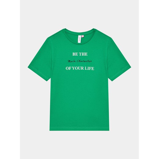 Vero Moda Girl T-Shirt 10285148 Zielony Regular Fit ze sklepu MODIVO w kategorii Bluzki dziewczęce - zdjęcie 182702531