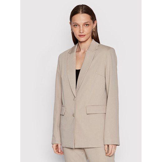 NA-KD Marynarka Basic 1018-008348-1844-581 Beżowy Oversize ze sklepu MODIVO w kategorii Marynarki damskie - zdjęcie 182702542