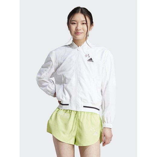 adidas Kurtka bomber Scribble IA3137 Biały Loose Fit ze sklepu MODIVO w kategorii Kurtki damskie - zdjęcie 182702612