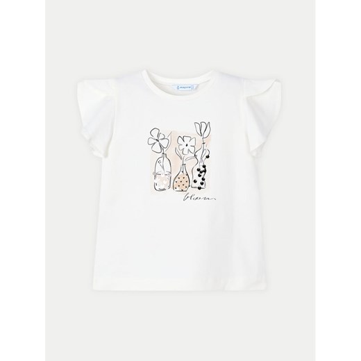 Mayoral T-Shirt 3004 Écru Regular Fit ze sklepu MODIVO w kategorii Bluzki dziewczęce - zdjęcie 182702630