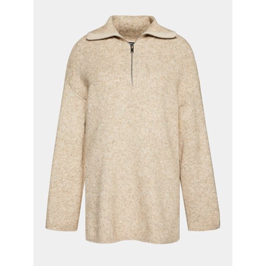 Gina Tricot Sweter 21066 Beżowy Regular Fit ze sklepu MODIVO w kategorii Swetry damskie - zdjęcie 182702653