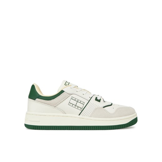 Tommy Jeans Sneakersy Tjw Retro Basket Washed Suede EN0EN02773 Biały ze sklepu MODIVO w kategorii Buty sportowe damskie - zdjęcie 182702673