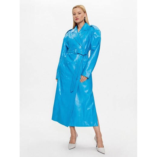 ROTATE Trencz Pu Trench 1000442739 Niebieski Regular Fit ze sklepu MODIVO w kategorii Płaszcze damskie - zdjęcie 182702832