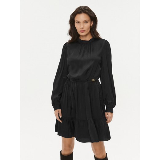 TWINSET Sukienka koktajlowa 232TT2174 Czarny Regular Fit ze sklepu MODIVO w kategorii Sukienki - zdjęcie 182702834