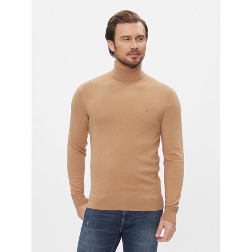 Tommy Hilfiger Golf Pima MW0MW28048 Beżowy Regular Fit ze sklepu MODIVO w kategorii Swetry męskie - zdjęcie 182702851