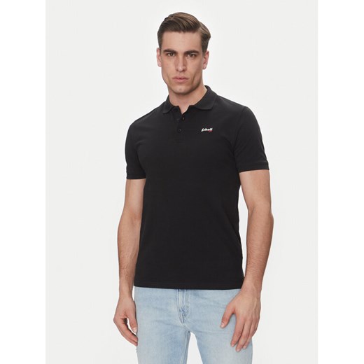 SCHOTT N.Y.C. Polo PSCASUAL Czarny Regular Fit ze sklepu MODIVO w kategorii T-shirty męskie - zdjęcie 182702940