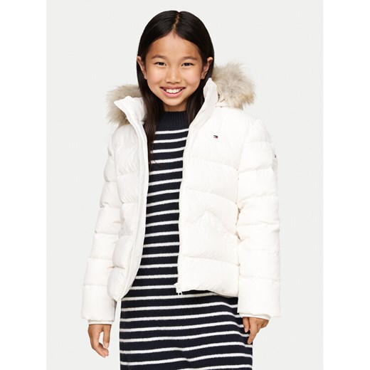 Tommy Hilfiger Kurtka puchowa Essential KG0KG07399 D Biały Regular Fit ze sklepu MODIVO w kategorii Kurtki dziewczęce - zdjęcie 182703100