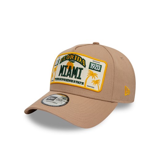 New Era Czapka z daszkiem Miami License Plate 9FORTY A-Frame 60595462 Beżowy ze sklepu MODIVO w kategorii Czapki z daszkiem męskie - zdjęcie 182703161