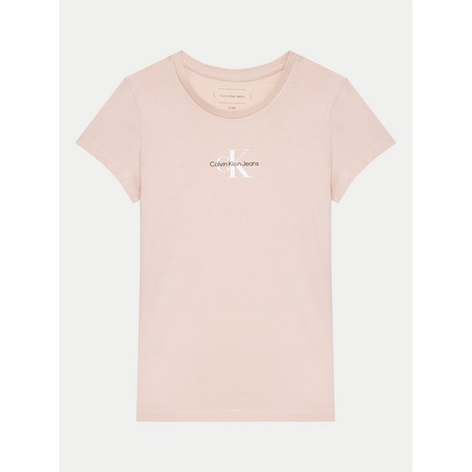 Calvin Klein Jeans T-Shirt Monogram IG0IG01470 Różowy Regular Fit ze sklepu MODIVO w kategorii Bluzki dziewczęce - zdjęcie 182703251