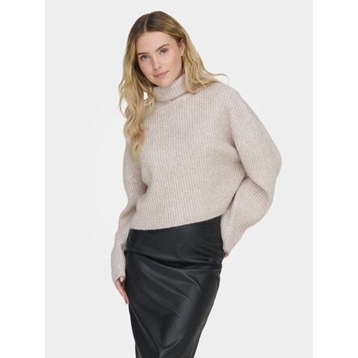 ONLY Golf Melanie 15321177 Beżowy Regular Fit ze sklepu MODIVO w kategorii Swetry damskie - zdjęcie 182703274