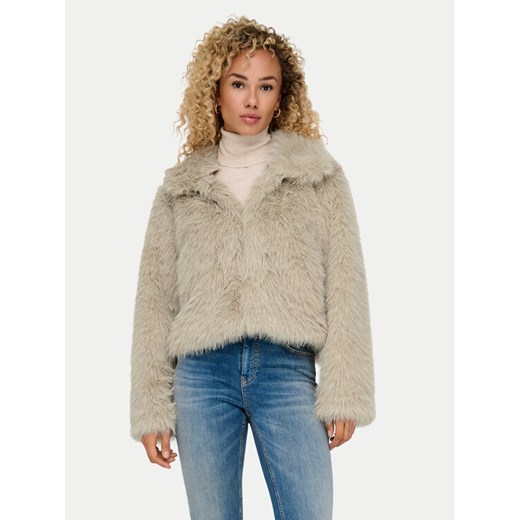ONLY Futro Manny 15322406 Beżowy Regular Fit ze sklepu MODIVO w kategorii Futra damskie - zdjęcie 182703282