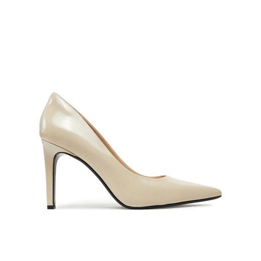 Calvin Klein Szpilki Heel Pump 90 - Brush L HW0HW02263 Beżowy ze sklepu MODIVO w kategorii Czółenka - zdjęcie 182703310