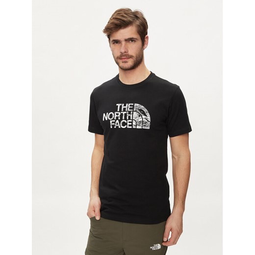 The North Face T-Shirt Woodcut Dome NF0A87NX Czarny Regular Fit ze sklepu MODIVO w kategorii T-shirty męskie - zdjęcie 182703373