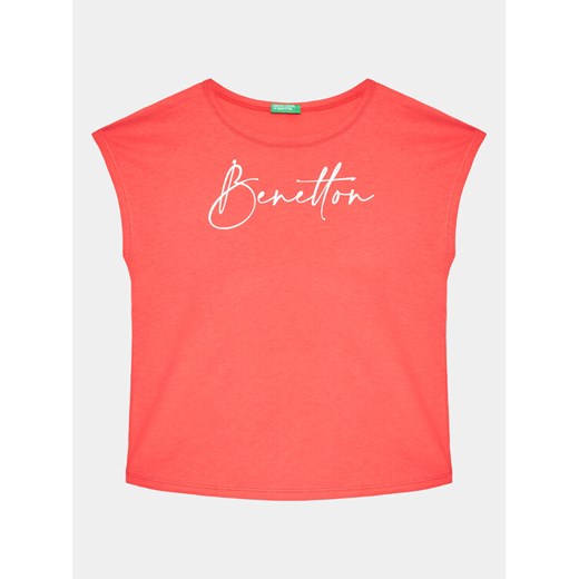 United Colors Of Benetton T-Shirt 3I1XC10C0 Czerwony Regular Fit ze sklepu MODIVO w kategorii Bluzki dziewczęce - zdjęcie 182703381