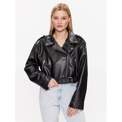 Gina Tricot Kurtka z imitacji skóry Amalia 19206 Czarny Regular Fit ze sklepu MODIVO w kategorii Kurtki damskie - zdjęcie 182703532