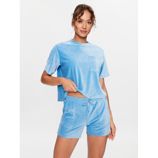 Hunkemöller Koszulka piżamowa 203212 Niebieski Comfortable Fit ze sklepu MODIVO w kategorii Piżamy damskie - zdjęcie 182703561