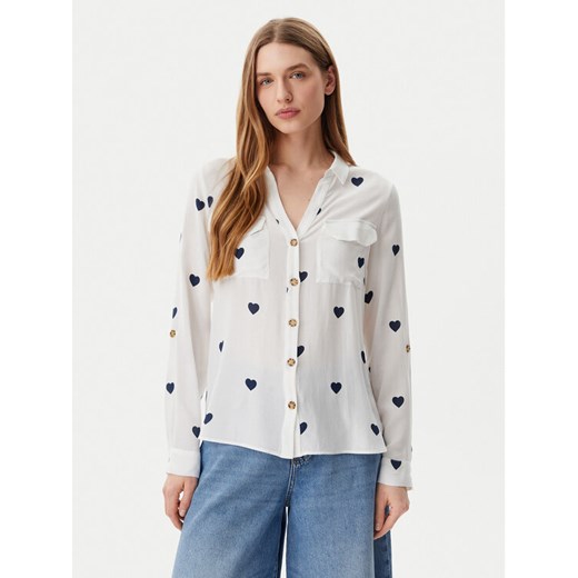 Vero Moda Koszula Bumpy 10275283 Biały Regular Fit ze sklepu MODIVO w kategorii Koszule damskie - zdjęcie 182703564
