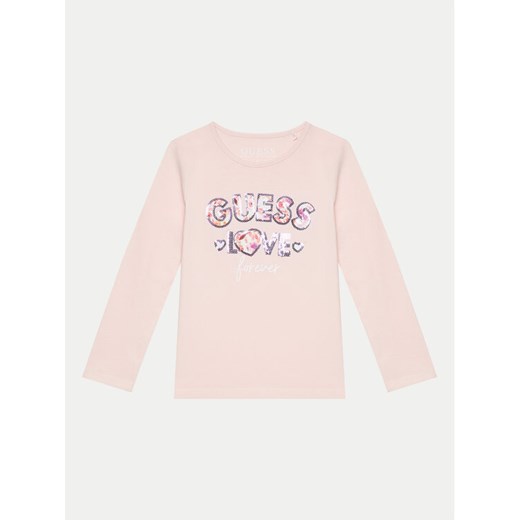 Guess Bluzka K4BI16 J1314 Różowy Regular Fit ze sklepu MODIVO w kategorii Bluzki dziewczęce - zdjęcie 182703622