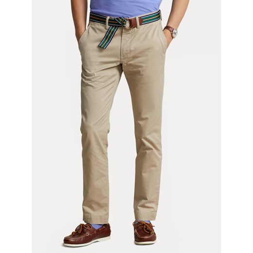 Polo Ralph Lauren Chinosy 710778778001 Beżowy Slim Fit ze sklepu MODIVO w kategorii Spodnie męskie - zdjęcie 182703701