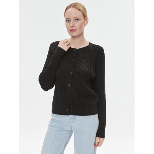 Tommy Hilfiger Kardigan Co Mini WW0WW40265 Czarny Regular Fit ze sklepu MODIVO w kategorii Swetry damskie - zdjęcie 182703832