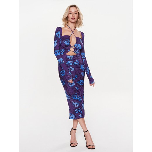 Versace Jeans Couture Sukienka codzienna 74HAO922 Fioletowy Regular Fit ze sklepu MODIVO w kategorii Sukienki - zdjęcie 182703860