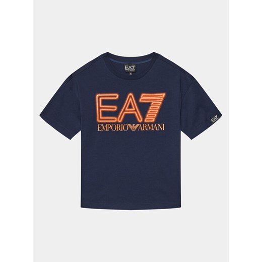 EA7 Emporio Armani T-Shirt 3DBT57 BJ02Z 1554 Granatowy Regular Fit ze sklepu MODIVO w kategorii T-shirty chłopięce - zdjęcie 182703861