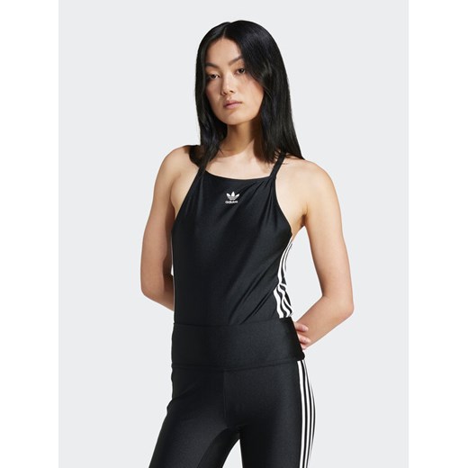 adidas Body 3-Stripes IU2430 Czarny Slim Fit ze sklepu MODIVO w kategorii Bluzki damskie - zdjęcie 182704012