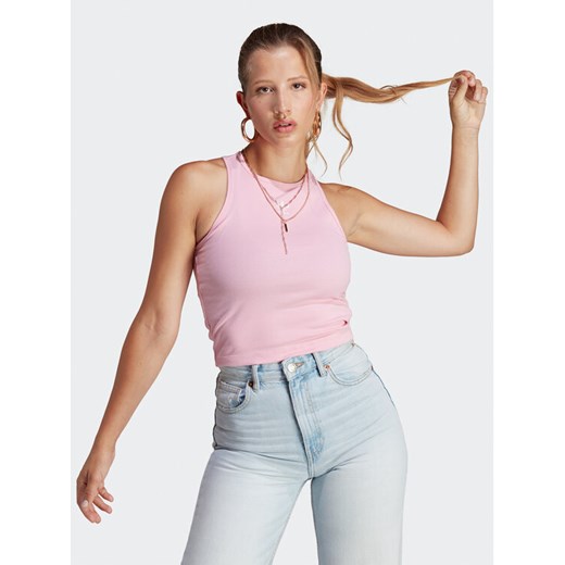 adidas T-Shirt Adicolor Essentials Rib Tank Top IB9108 Różowy Slim Fit ze sklepu MODIVO w kategorii Bluzki damskie - zdjęcie 182704074