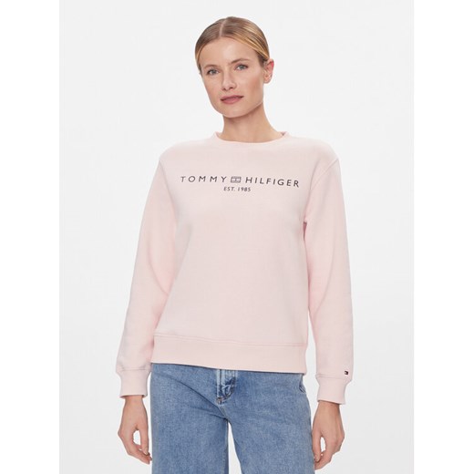 Tommy Hilfiger Bluza Logo WW0WW39791 Różowy Regular Fit ze sklepu MODIVO w kategorii Bluzy damskie - zdjęcie 182704194