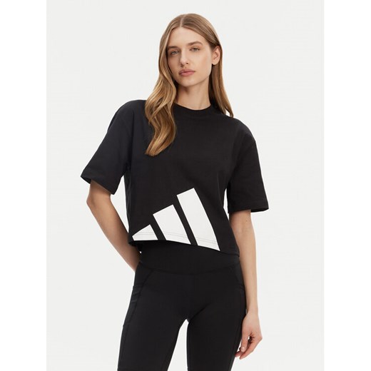 adidas T-Shirt Essentials Big Logo Boyfriend JG8736 Czarny Loose Fit ze sklepu MODIVO w kategorii Bluzki damskie - zdjęcie 182704262
