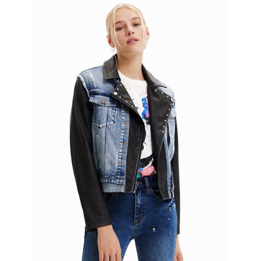 Desigual Kurtka jeansowa 23SWED49 Niebieski Regular Fit ze sklepu MODIVO w kategorii Kurtki damskie - zdjęcie 182704350