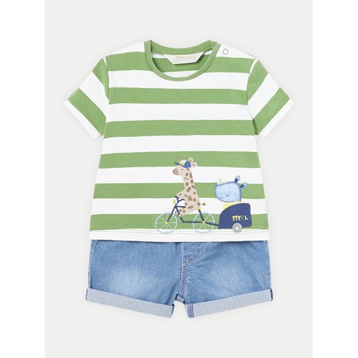 Mayoral Komplet t-shirt i spodenki 1209 Zielony Regular Fit ze sklepu MODIVO w kategorii Komplety niemowlęce - zdjęcie 182704370