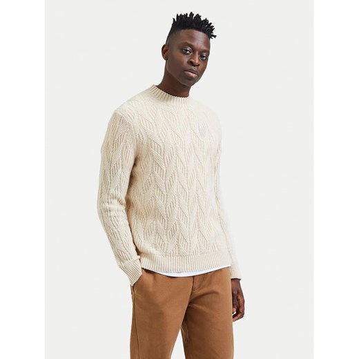 Selected Homme Sweter 16086686 Beżowy Regular Fit ze sklepu MODIVO w kategorii Swetry męskie - zdjęcie 182704434