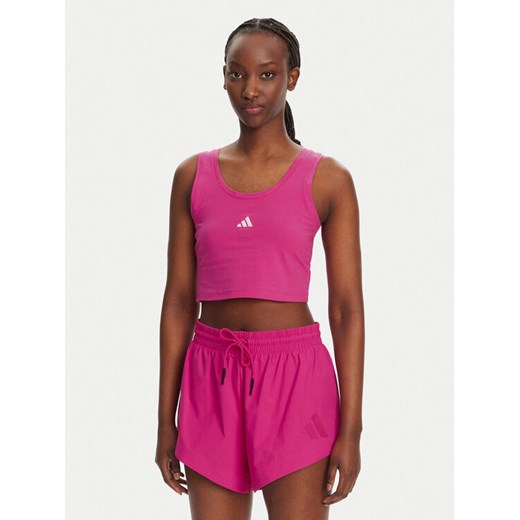 adidas Top Essentials Small Logo JP4792 Różowy Slim Fit ze sklepu MODIVO w kategorii Bluzki damskie - zdjęcie 182704513
