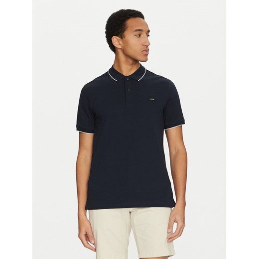 Calvin Klein Polo K10K112751 Granatowy Regular Fit ze sklepu MODIVO w kategorii T-shirty męskie - zdjęcie 182704541