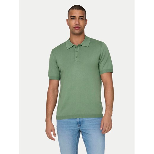 Only & Sons Polo Wyler 22022219 Zielony Regular Fit ze sklepu MODIVO w kategorii T-shirty męskie - zdjęcie 182704622