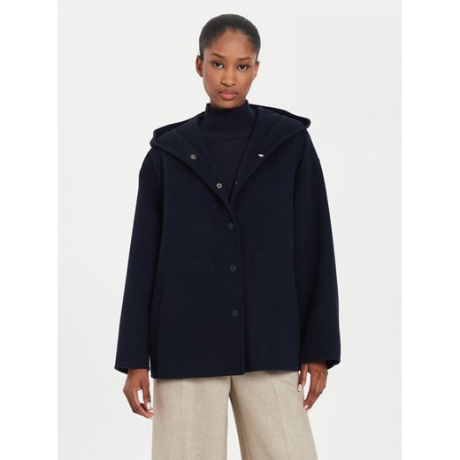 Weekend Max Mara Płaszcz wełniany Gennaio 2425086021 Granatowy Regular Fit ze sklepu MODIVO w kategorii Płaszcze damskie - zdjęcie 182704754