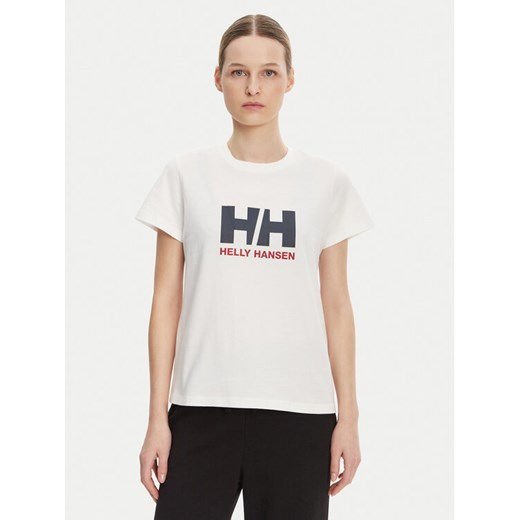Helly Hansen T-Shirt Logo 54593 Biały Regular Fit ze sklepu MODIVO w kategorii Bluzki damskie - zdjęcie 182704773