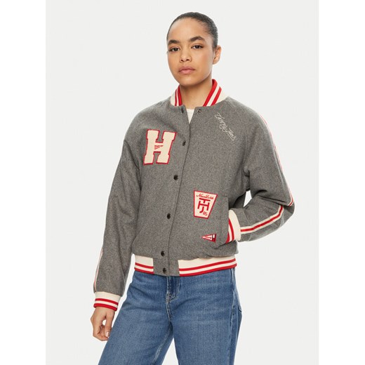 Tommy Jeans Kurtka bomber DW0DW20547 Szary Regular Fit ze sklepu MODIVO w kategorii Kurtki damskie - zdjęcie 182704774