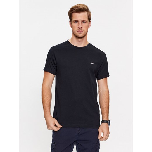 Gant T-Shirt Shield 2003185 Czarny Slim Fit ze sklepu MODIVO w kategorii T-shirty męskie - zdjęcie 182704780