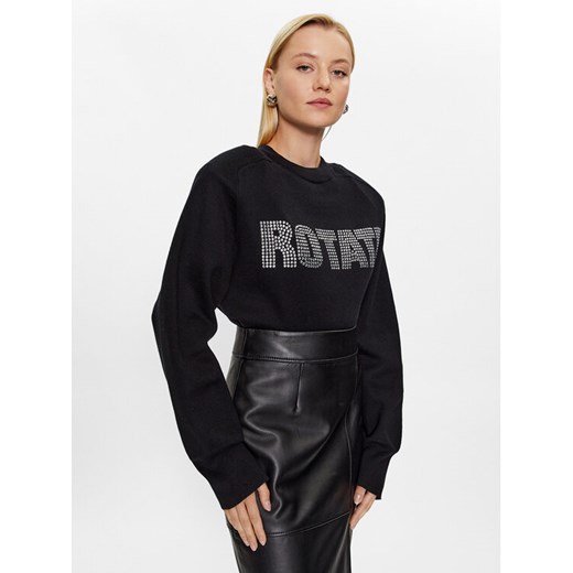 ROTATE Sweter Firm Rhinestone 100115100 Czarny Regular Fit ze sklepu MODIVO w kategorii Swetry damskie - zdjęcie 182704862