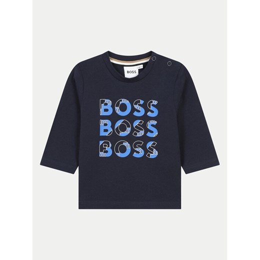 Boss Bluzka J51291 S Granatowy Regular Fit ze sklepu MODIVO w kategorii T-shirty chłopięce - zdjęcie 182705153