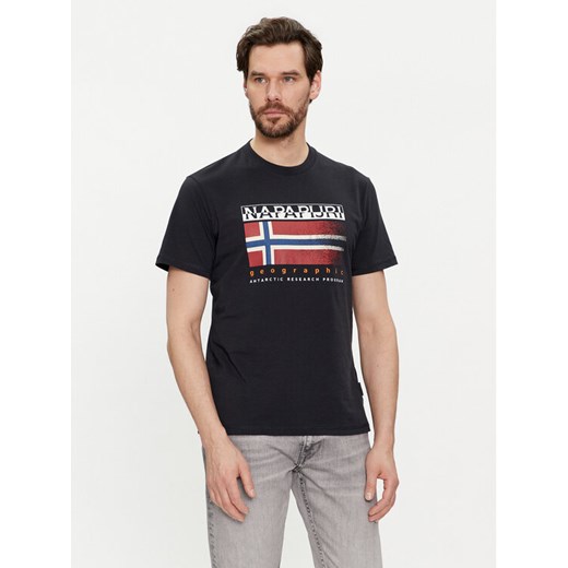 Napapijri T-Shirt S-Kreis NP0A4HQR Czarny Regular Fit ze sklepu MODIVO w kategorii T-shirty męskie - zdjęcie 182705433