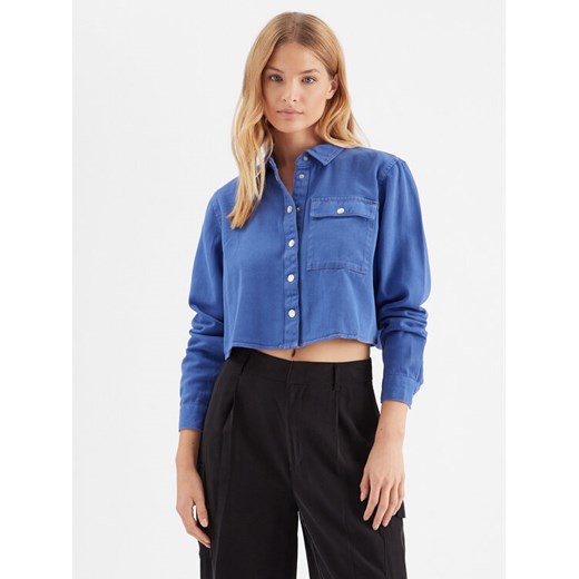 Noisy May Koszula jeansowa Maddy 27023614 Niebieski Cropped Fit ze sklepu MODIVO w kategorii Koszule damskie - zdjęcie 182705451